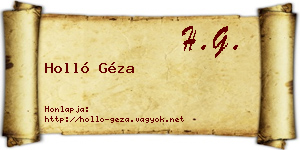 Holló Géza névjegykártya