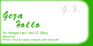 geza hollo business card